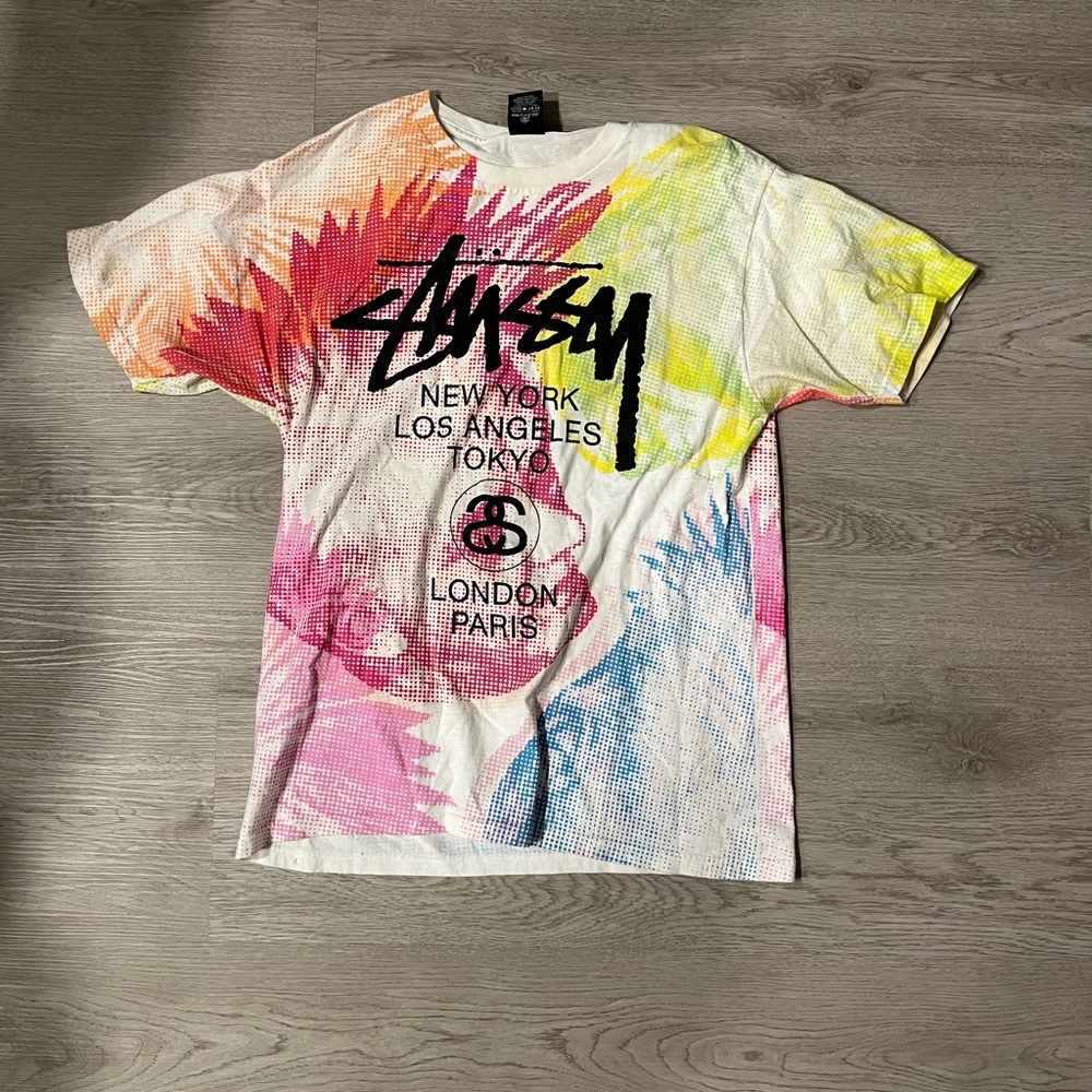 Stussy Multicolor Graphic T-Shirt - Picture 1 of 2